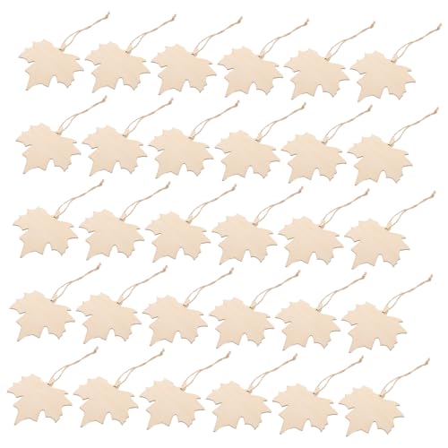Beatifufu 200 Stück Unfinished Wooden Maple Leaf Cutouts Natürliche Holzanhänger für DIY Herbstdekoration Bastelprojekte und Thanksgiving Festival Vielseitige Handbemalbare Holzteile mit von Beatifufu