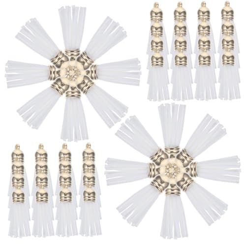 Beatifufu 200 Stück Weiße Kunstleder Quasten mit Kappe Vielseitige Schlüsselanhänger Charms für DIY Schmuck Taschenanhänger Armband Buchzeichen-dekoration Leicht und Stilvoll für von Beatifufu