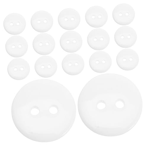 Beatifufu 200 Stück Weiße Runde Harzknöpfe mit Löchern Robuste Flache Nähknöpfe für Mäntel Pullover Hemden Vielseitig Einsetzbar für DIY Bastelprojekte und Kleidung von Beatifufu