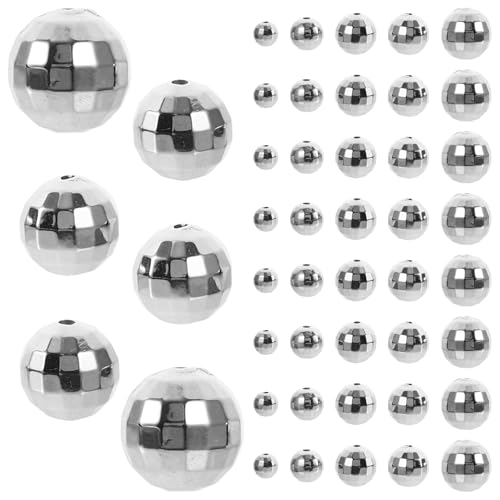 Beatifufu 200Stücke Disco Ball Perlen Runde DIY Perlen für Schmuckherstellung Kugelperlen für Armbänder Ohrringe und Handwerksprojekte von Beatifufu