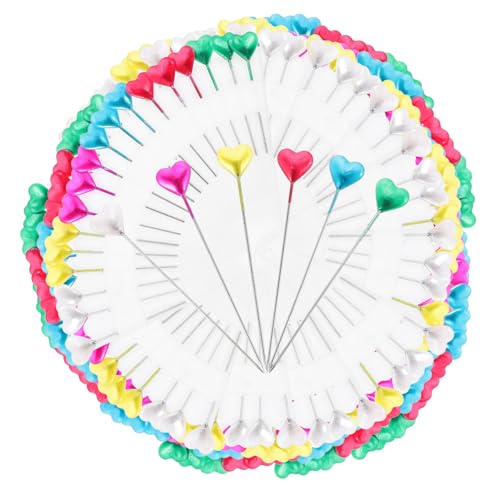 Beatifufu 216 Stück Teiliges Nähset mit Herzförmigen Stecknadeln Rostfreie Gerade DIY lokalisierungsnadeln für Handarbeit Dekorative Positioniernadeln für Quilten Basteln Hochzeit und von Beatifufu