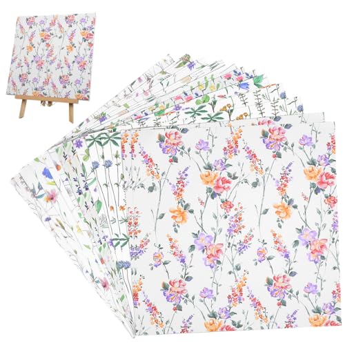 Beatifufu 24 Blatt Floral Pattern Scrapbook Papier Bastelpapier mit Vielfältigen Blumenmotiven für Kartengestaltung Journaling DIY Scrapbooking Zubehör Hochwertiges Papier für Kreative von Beatifufu