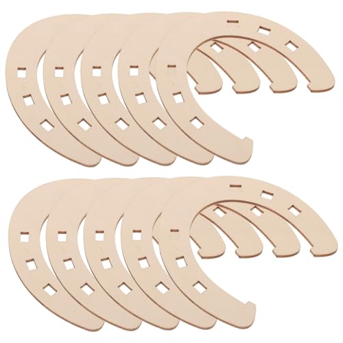 Beatifufu 24 Stück Teiliges Holzscheiben in Hufeisenform mit Bohrung Unvollendete Holzstücke zum Basteln Bemalen und Dekorieren DIY Holzverzierung für Kreative Handarbeiten und von Beatifufu