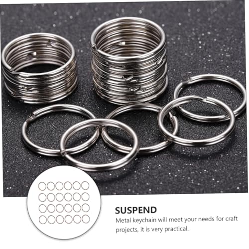 Beatifufu 24 Stück Teiliges Metall Schlüsselring Silberfarbene Flache Schlüsselanhänger Ringe Langlebig Robust für DIY Schlüsselbund Zubehör und Bastelprojekte von Beatifufu