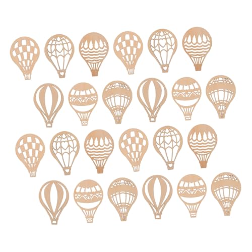Beatifufu 24Stücke Unbemalte Holzscheiben für DIY Heißluftballon Bastelprojekte Leere Holzscheiben Form von Heißluftballons für Dekorationen und Kinderaktivitäten von Beatifufu