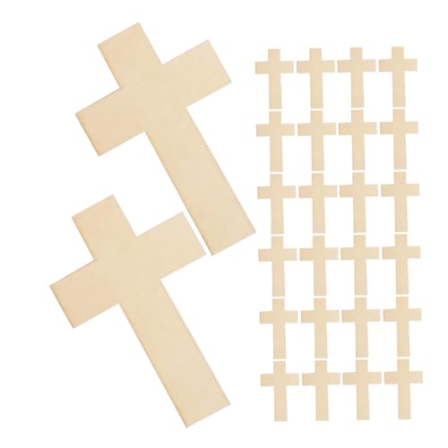 Beatifufu 25 Stück Teiliges Unlackierte Holzkreuze für Bastelprojekte Blanke Holzornamente ohne Loch Kreative Diy Holzanhänger für Dekoration und Kunsthandwerk von Beatifufu