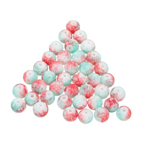 Beatifufu 250 Stück Glasperlen mit Großem Loch Runde Farbige Glas-keramikblumenperlen für DIY Schmuckherstellung Armbänder und Halsketten Vielseitige Bastelperlen für Handgefertigte von Beatifufu