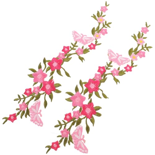Beatifufu 2Stücke Bestickte Schmetterlings Patches zum Aufbügeln Dekorative Applikationen für DIY Jeans Reparatur Kleidung und Accessoires Hochwertige Farbenfrohe Bügelflicken von Beatifufu