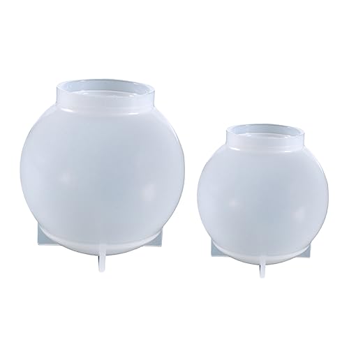 Beatifufu 2Stücke Silikonform für Harz Kristall Kugelform DIY Gießform Flexible Langlebige Silikonformen für Dekorationen und Pflanzenpresser Einfaches Entformen von Beatifufu