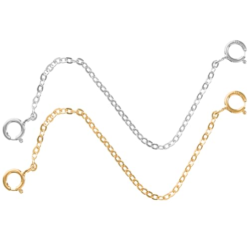 Beatifufu 2Stücke Stilvolle Erweiterungsketten Kettenverlängerung für DIY Armbänder und Weißgold für Schmuckherstellung und Anpassungen von Beatifufu