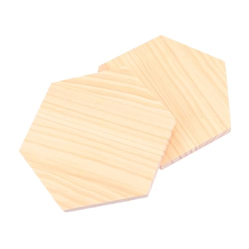 Beatifufu 2pcs Hexagon Unem Gestalten Holztafeln Für DIY -kunst Massivholz Für Heimdekorationskunstwerksprojekte Unvollendete Quadratische Holzuntersetzer von Beatifufu