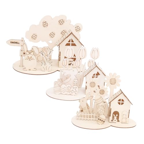 Beatifufu 3 Sätze Ostern Holzpuzzle DIY Bausatz für Handbemalte Hasen und Eier Dekorationsset zur Kreativität und Feinmotorik Beatifufu 3 Sätze Ostern Holzpuzzle DIY Bausatz für Handbemalte Hasen und Eier Dekorationsset zur Kreativität und Feinmotorik von Beatifufu