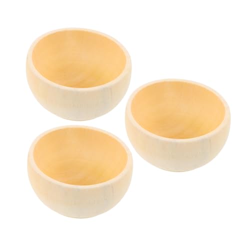 Beatifufu 3 Stück Mini Holzschalen Unbemalt mit Glatten Kanten für DIY Bastelprojekte Holzschalen zum Bemalen und Dekorieren für Heimdeko und von Beatifufu