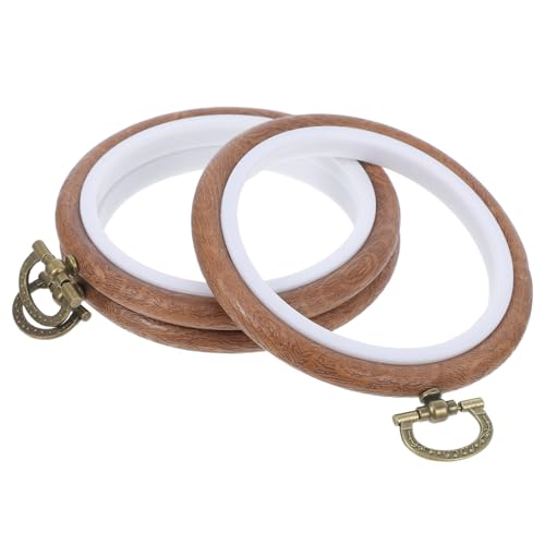 Beatifufu 3 Stück Stickrahmen Imitiert Holz Kreis Stickring für Diy Kreuzstich Projekte Stabile Runde Stickrahmen für Handarbeit und Dekorative Stickkunst für Familien und Kreative von Beatifufu