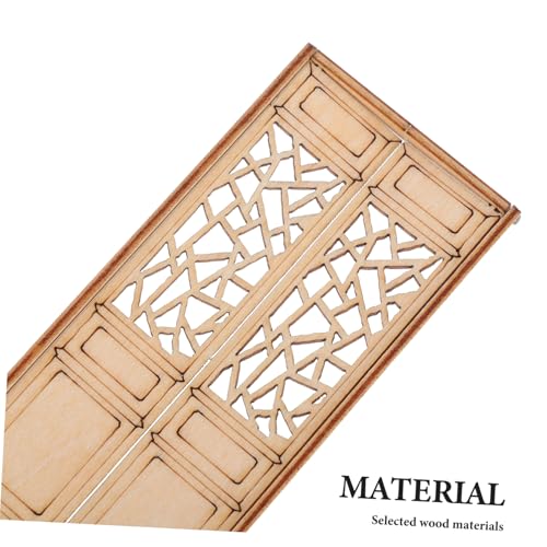 Beatifufu 3 Stück Teiliges DIY Holz Doppeltüren Miniaturmodell Bewegliche Türen Chinesischer Hui Stil Einfache Montage für Puppenhaus und Architekturmodell von Beatifufu