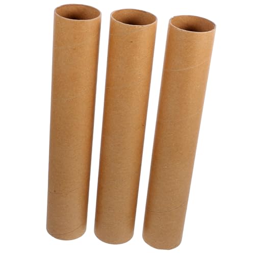 Beatifufu 3 Stück Teiliges Papprohr Lang Natürliche Farbe Stabile Bastelpapierrollen für DIY Kreativprojekte Modellbau Geschenkverpackung und Dekoration von Beatifufu
