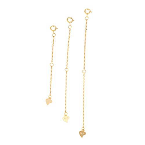 Beatifufu 3 Stück Teiliges Verlängerungsketten Langlebigem mit Federverschluss Praktische Schmuck Extender für Armbänder und Halsketten DIY Zubehör mit Filigranem Herzanhänger für von Beatifufu