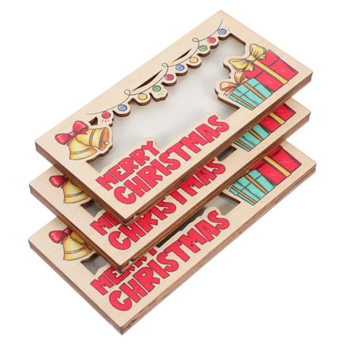 Beatifufu 3 Stück Weihnachts Geldhalter aus Holz Kompakter Kartenhalter für Bargeld Festliche Xmas Umschläge für Weihnachtsfeiern und Geschenkideen Tragbarer Cash Organizer für Familie und von Beatifufu