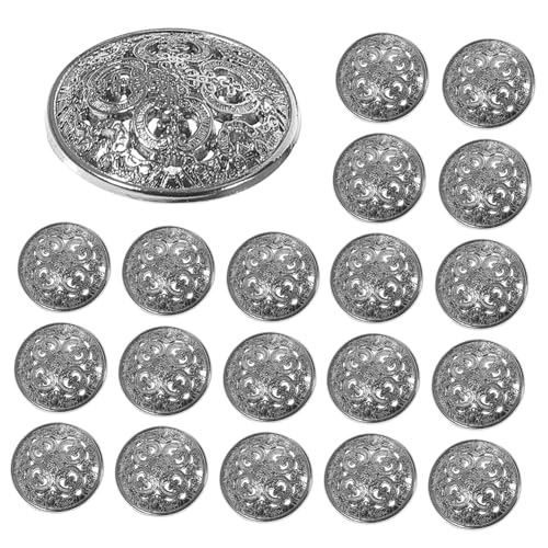 Beatifufu 30 Stück Hohlgeprägte Metallknöpfe Silber Robuste Mantelknöpfe für Damenjacken Nähverschluss DIY Modische Knöpfe für Anzüge Mäntel und Kleidung von Beatifufu