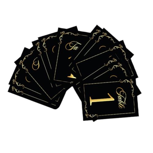 Beatifufu 30 Stück Schwarze Tischkarten mit Goldener Prägung Doppelseitig Bedruckte Papier Tischnummern Praktische Sitzplatzkarten für Hochzeit Bankett Restaurant Party Einfache Beatifufu 30 Stück Schwarze Tischkarten mit Goldener Prägung Doppelseitig Bedruckte Papier Tischnummern Praktische Sitzplatzkarten für Hochzeit Bankett Restaurant Party Einfache von Beatifufu