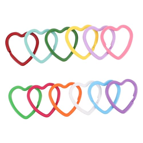 Beatifufu 30 Stück Teiliges Herz Schlüsselring Bunte Flache Spaltringe mit Geschlossenem Design Stabile DIY Schlüsselanhänger Verbinder für Auto Büro Heim Organisation und Bastelprojekte von Beatifufu