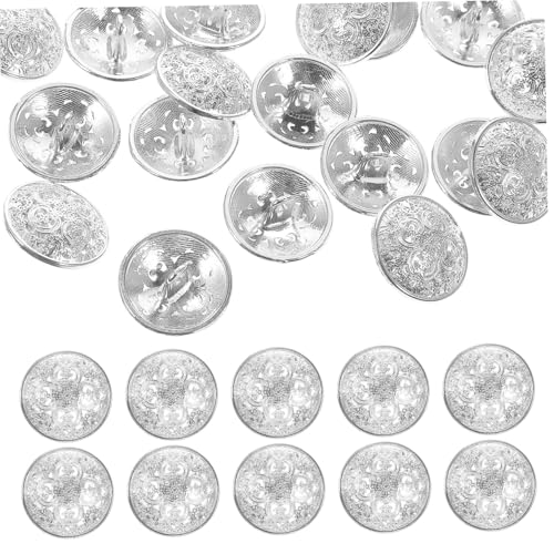 Beatifufu 30 Stück Teiliges Hohle Silberne Metallknöpfe Robuste DIY Nähverschlussknöpfe für Jacken Strickjacken Mäntel und Bastelarbeiten Langlebig und Rostfrei von Beatifufu