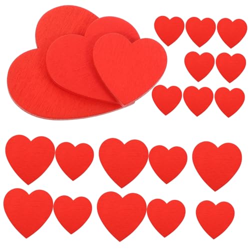 Beatifufu 30 Stück Teiliges Holzherz Deko in Rot Natürliche Holzscheiben für DIY Bastelprojekte Valentinstag Hochzeitsdeko Kreative Herzanhänger Vielseitige Wohnraumgestaltung von Beatifufu
