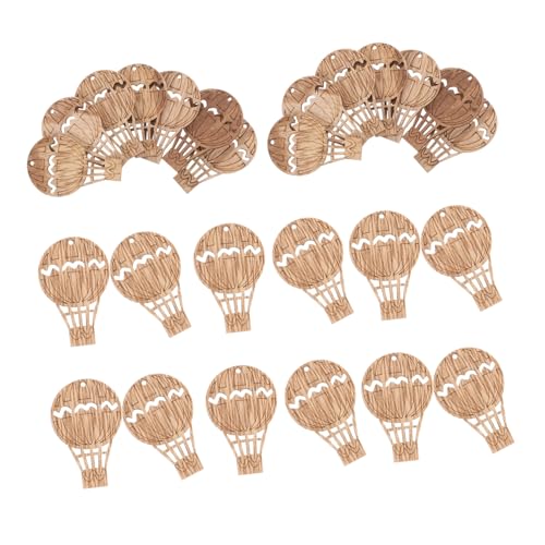 Beatifufu 30 Stück Teiliges Hot Air Balloon Holzscheiben mit Loch Handgefertigte Holzornamente Glatte Oberfläche Leichte DIY Holzstücke für Kinderbasteln Party und Weihnachtsdekoration von Beatifufu