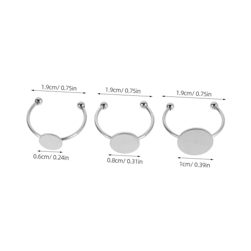 Beatifufu 30 Stück Teiliges Ringrohling Verstellbare Edelstahl Ringbasis Flach Runde Cabochonfassung Silber für Schmuckherstellung DIY Basteln Vielseitig für Anfänger und Profis von Beatifufu