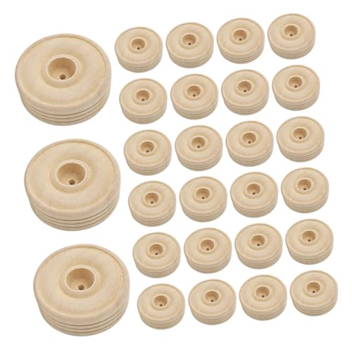 Beatifufu 30 Stück Teiliges Runde Holzräder aus Massivem Holz Kleine DIY Zubehör für Spielzeugwagen und Bastelprojekte Langlebige und Sichere Handwerksmaterialien für Jungen und Mädchen Beatifufu 30 Stück Teiliges Runde Holzräder aus Massivem Holz Kleine DIY Zubehör für Spielzeugwagen und Bastelprojekte Langlebige und Sichere Handwerksmaterialien für Jungen und Mädchen von Beatifufu