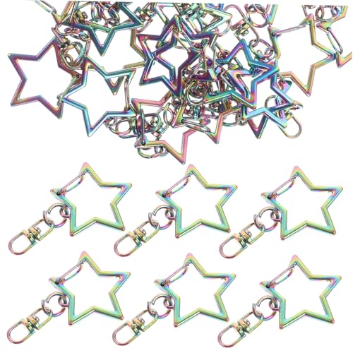 Beatifufu 30 Stück Teiliges Stern Schlüsselanhänger mit Snap Hook Karabinerhaken Drehbarer Metallverschluss für DIY Basteln Makramee Taschen Robuste Schlüsselringe Zubehör Beatifufu 30 Stück Teiliges Stern Schlüsselanhänger mit Snap Hook Karabinerhaken Drehbarer Metallverschluss für DIY Basteln Makramee Taschen Robuste Schlüsselringe Zubehör von Beatifufu