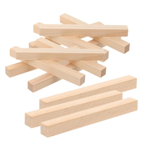 Beatifufu 30 Stück Teiliges Unbehandelte Holzstäbe Rechteckige Bastelstäbe aus Holz für DIY Modellbau Handwerk und Dekoration Kreative Holzleisten zum Basteln von Beatifufu