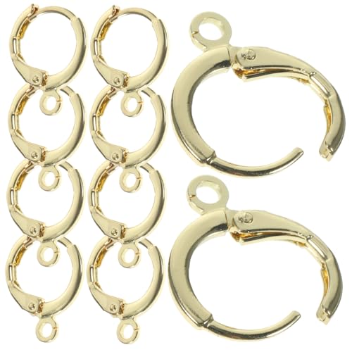 Beatifufu 30 Stück Teiliges Vergoldete Ohrring haken DIY Schmuckzubehör Runde Ohrhaken Robust für Handgefertigte Ohrringe Damen Schmuckherstellung Geburtstag Hochzeit Alltag von Beatifufu