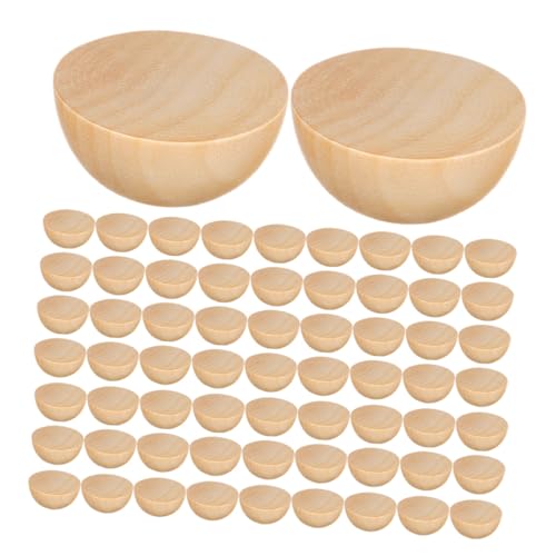 Beatifufu 300 Stück Halbrunde Holzperlen Unbehandelte Halbholz Kugeln Naturmaterial DIY Basteln Schmuckherstellung Erwachsene Dekoration von Beatifufu