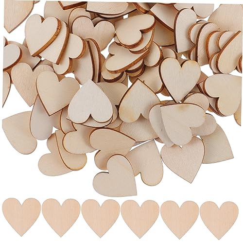 Beatifufu 300 Stück Rustikale Unlackierte Holzherzen Handgefertigte Holzscheiben zum Basteln Blanko Holzchips für Diy Valentinstagsdeko Liebesgeschenke und Hochzeitsdekoration von Beatifufu