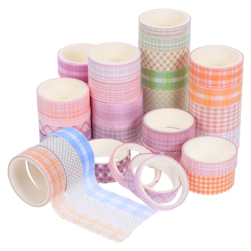Beatifufu 32 Rollen Buntes Deko Klebeband Scrapbook Klebeband Buntes Abdeckband Für DIY Washi Dekoratives Für Selbstgemachtes Geschenkverpackungsband Gitterband von Beatifufu