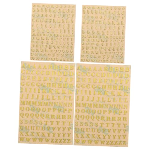 Beatifufu 4 Blätter Glänzende Selbstklebende Goldbuchstaben Sticker Metall Alphabet Aufkleber Klein und Großbuchstaben für Epoxidharz Scrapbooking Diy Bastelprojekte Vielseitig für Tassen von Beatifufu