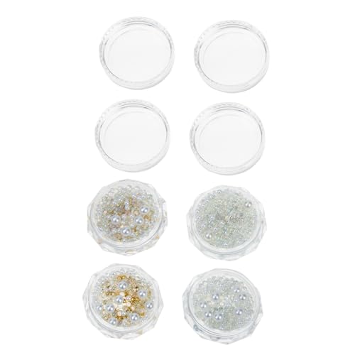 Beatifufu 4 Boxen Perlen Nail Art Dekor Boxen mit Hochglänzenden Kunststoffperlen für Nageldesign Vielseitig Einsetzbar für Natürliche und Künstliche Nägel Einfache Anwendung für DIY und von Beatifufu