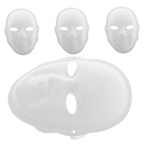 Beatifufu 4 Stück Diy Unbemalte Maske Papiermaché für Malbare Gesichtsmaske für Halloween Karneval und Cosplay Leicht und Vielseitig für Feste und Aufführungen von Beatifufu