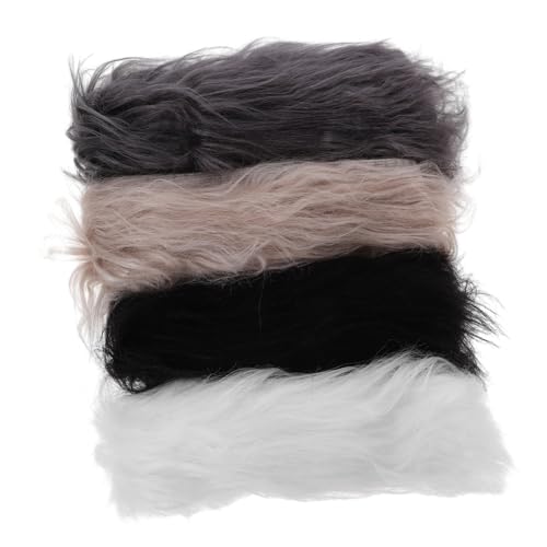Beatifufu 4 Stück Teiliges Kunstfell Band Zottelige Plüschstreifen für DIY Bastelarbeiten Dekoration Kostüme Wichtelbart und Weihnachtsmann pro Stück Khaki von Beatifufu