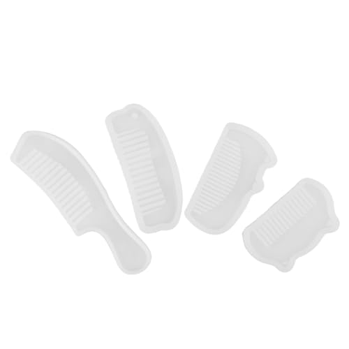 Beatifufu 4 Stück Teiliges Transparentes Silikonform Epoxidharz Präzise Geformte Haar-kämme mit Breiten Zähnen Vielseitige DIY Gießform für Schmuckherstellung und Kreative Harzhandwerke von Beatifufu