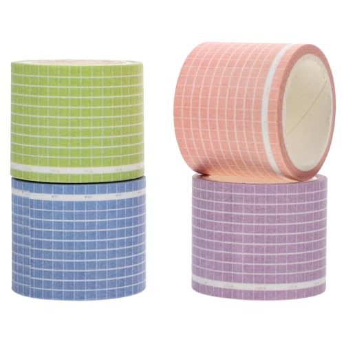 Beatifufu 4 Stück Teiliges Washi Tape Kariert Breit Leichtes Scrapbook Klebeband DIY Dekoration für Tagebücher Alben Fotoalben Kreative Bastelprojekte Zufällige Farbe Zufällige Farbe von Beatifufu