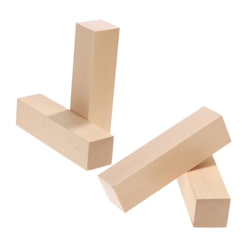 Beatifufu 4 Stück Unbehandelte Basswood Holzblöcke Rechteckige Holzblöcke zum Schnitzen Whittling DIY Basteln für Anfänger und Experten mit Natürlicher Holzmaserung von Beatifufu