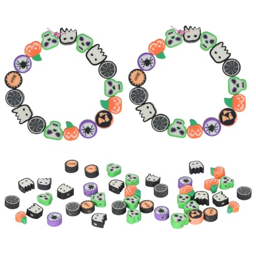 Beatifufu 40 Stück Teiliges Polymer Clay Perlen Halloween Motiv mit Geist Kürbis Schädel Glatte Oberfläche Vielseitig für Armband Schmuckherstellung DIY Dekorative Schmuckperlen für Beatifufu 40 Stück Teiliges Polymer Clay Perlen Halloween Motiv mit Geist Kürbis Schädel Glatte Oberfläche Vielseitig für Armband Schmuckherstellung DIY Dekorative Schmuckperlen für von Beatifufu