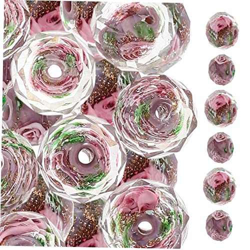 Beatifufu 40 Stück Teiliges Spacer Perlen aus Facettiertem mit Blumen Design für DIY Armbänder Halsketten Ohrringe Langlebige und Glatte Handcraft Beads für Kreative Schmuckgestaltung von Beatifufu