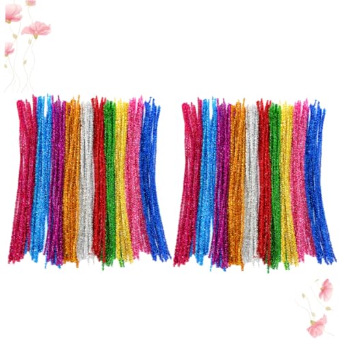 Beatifufu 400 Stück Bunte Biegbare Glitzer Twisted Sticks für DIY Bastelprojekte Kinderhandwerk Partydekoration und Kreative Gestaltung Farben Gemischt Flexibare Bastelstäbe für Festdeko von Beatifufu