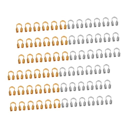 Beatifufu 400 Stück U Förmige Drahtschutzbügel Kupfer Gold und Silber Robustes Schmuckzubehör für DIY Armband und Halskette Langlebiger Fadenschutz für Kreative Bastelprojekte von Beatifufu