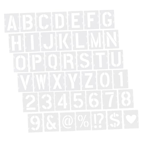 Beatifufu 42 Stück Teiliges Buchstaben Zahlenschablonen Wiederverwendbare Vielseitige DIY Malvorlagen für Holz Wände Stoff Steine Schilder Originelles Basteln und Kunstprojekte von Beatifufu