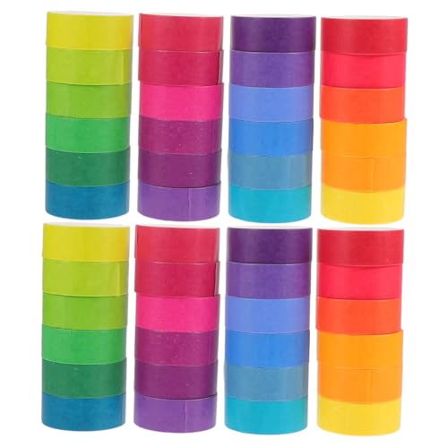 Beatifufu 48 Rollen Teiliges Washi Tape Buntes Dekoratives Klebeband für DIY Bastelarbeiten Geschenkverpackung und Scrapbooking Hochwertige Papierklebebänder in Farben für Schüler und von Beatifufu