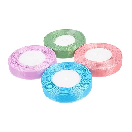 Beatifufu 4Rollen Geschenkband Breit für DIY Bastelprojekte Geschenkverpackung und Dekoration Strapazierfähigem Material von Beatifufu